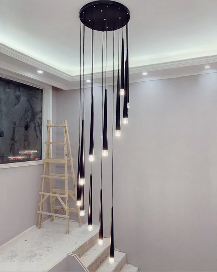 WOMO Cone Spiral Cascading Chandelier-WM2204 - Image 12
