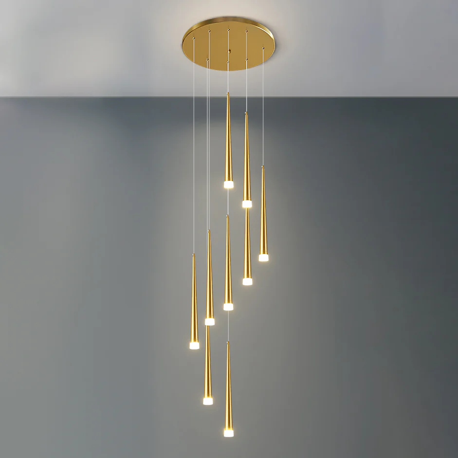 WOMO Cone Spiral Cascading Chandelier-WM2204 - Image 44