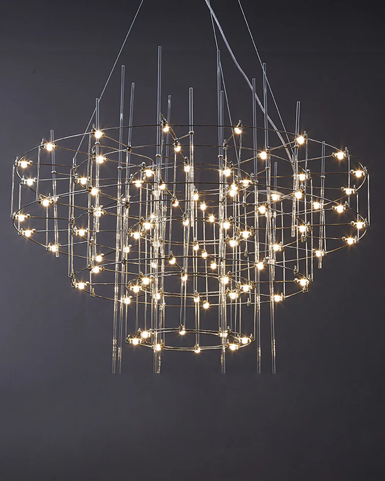 WOMO Tiered Glass Rod Sculptural Chandelier-WM2199 - Image 18