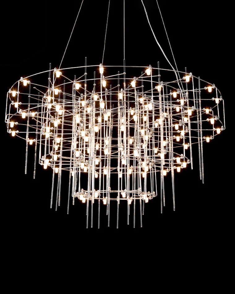 WOMO Tiered Glass Rod Sculptural Chandelier-WM2199 - Image 20