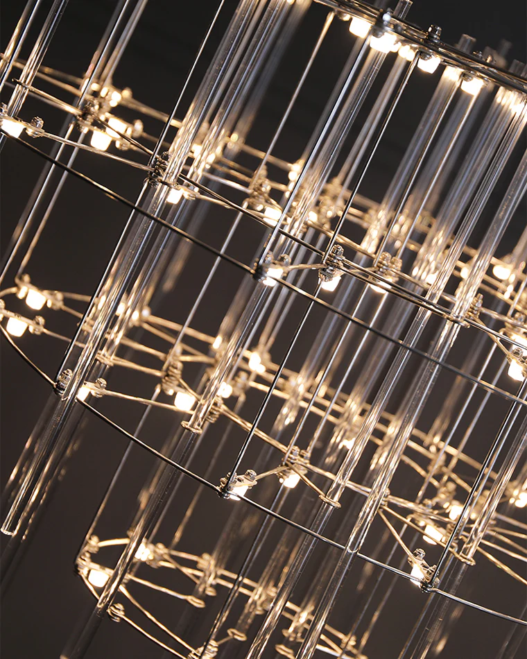 WOMO Tiered Glass Rod Sculptural Chandelier-WM2199 - Image 22