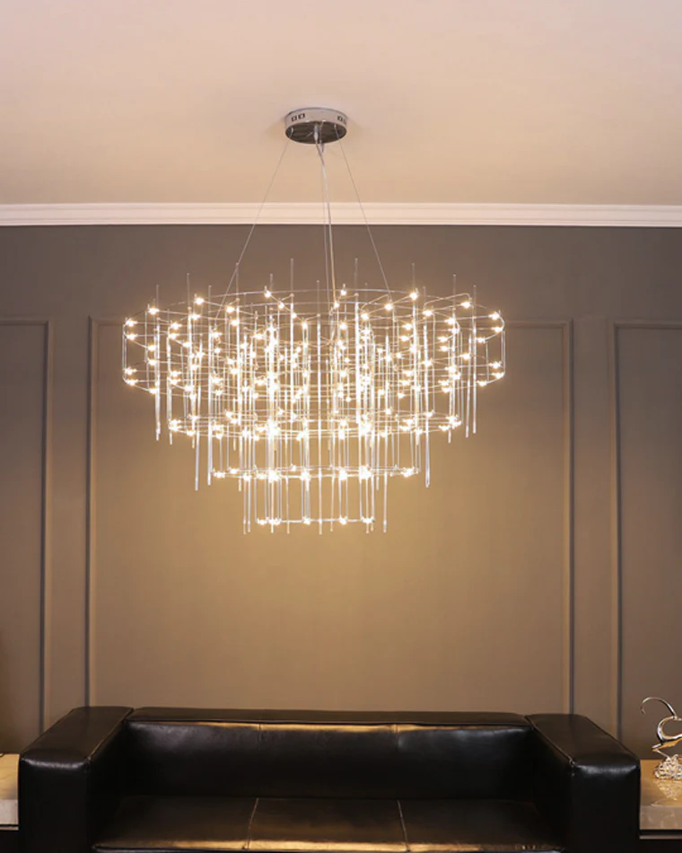 WOMO Tiered Glass Rod Sculptural Chandelier-WM2199 - Image 24