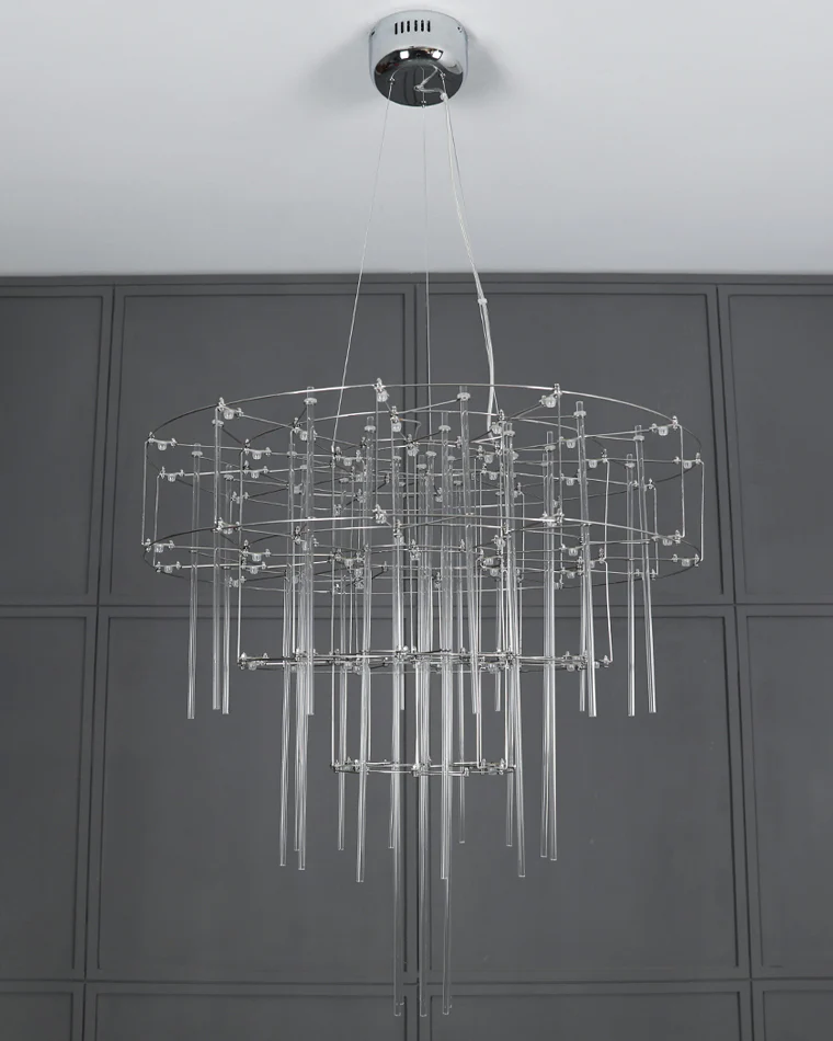 WOMO Tiered Glass Rod Sculptural Chandelier-WM2199 - Image 26