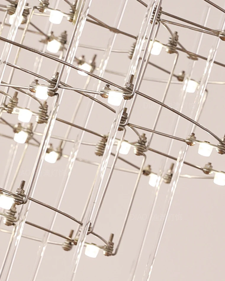 WOMO Tiered Glass Rod Sculptural Chandelier-WM2199 - Image 29