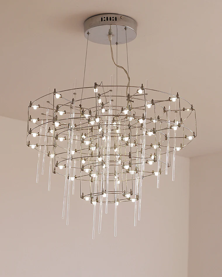 WOMO Tiered Glass Rod Sculptural Chandelier-WM2199 - Image 30
