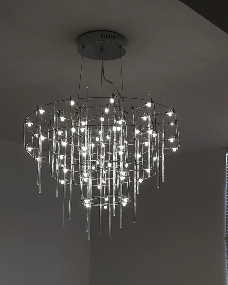 WOMO Tiered Glass Rod Sculptural Chandelier-WM2199 - Image 32