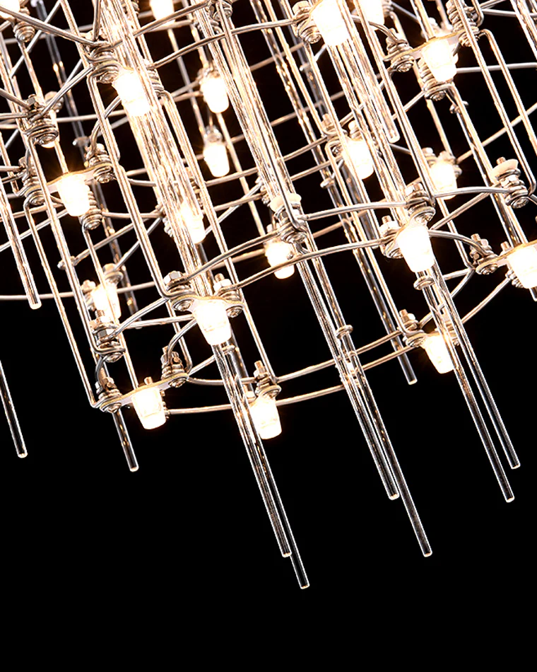 WOMO Tiered Glass Rod Sculptural Chandelier-WM2199 - Image 35