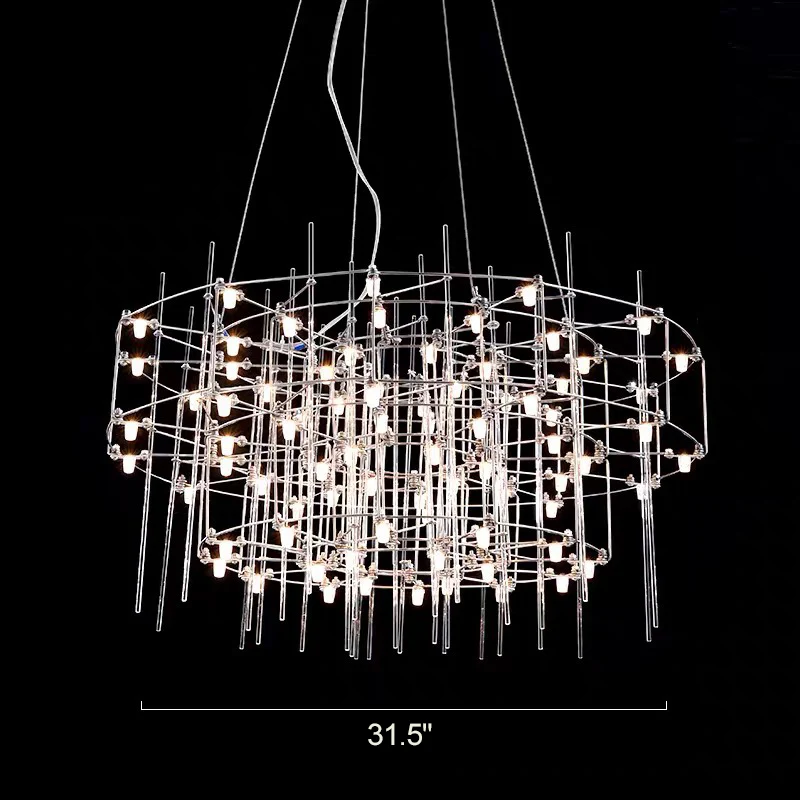 WOMO Tiered Glass Rod Sculptural Chandelier-WM2199 - Image 37