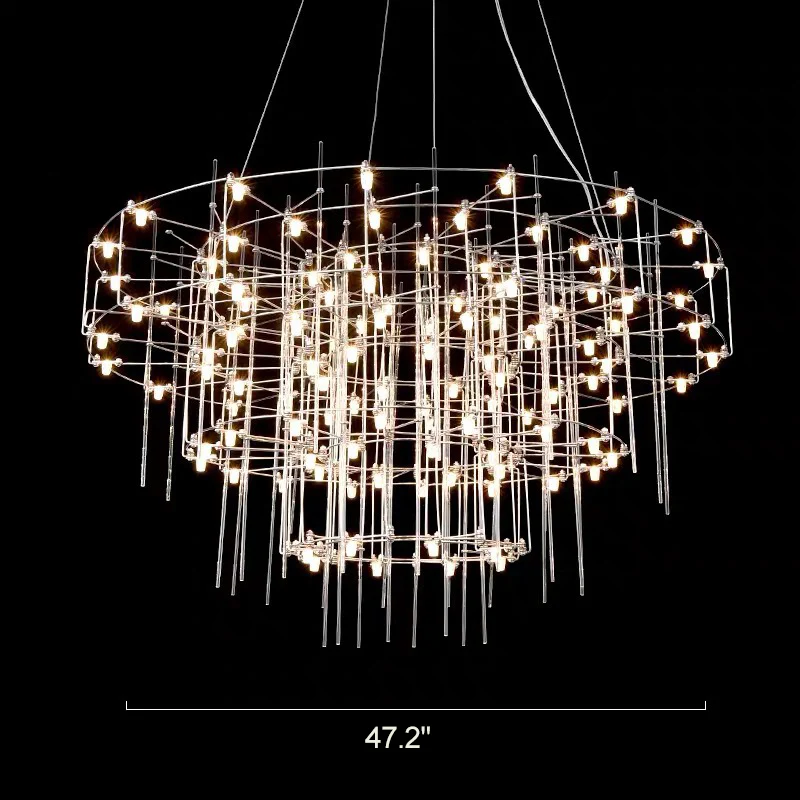 WOMO Tiered Glass Rod Sculptural Chandelier-WM2199 - Image 39