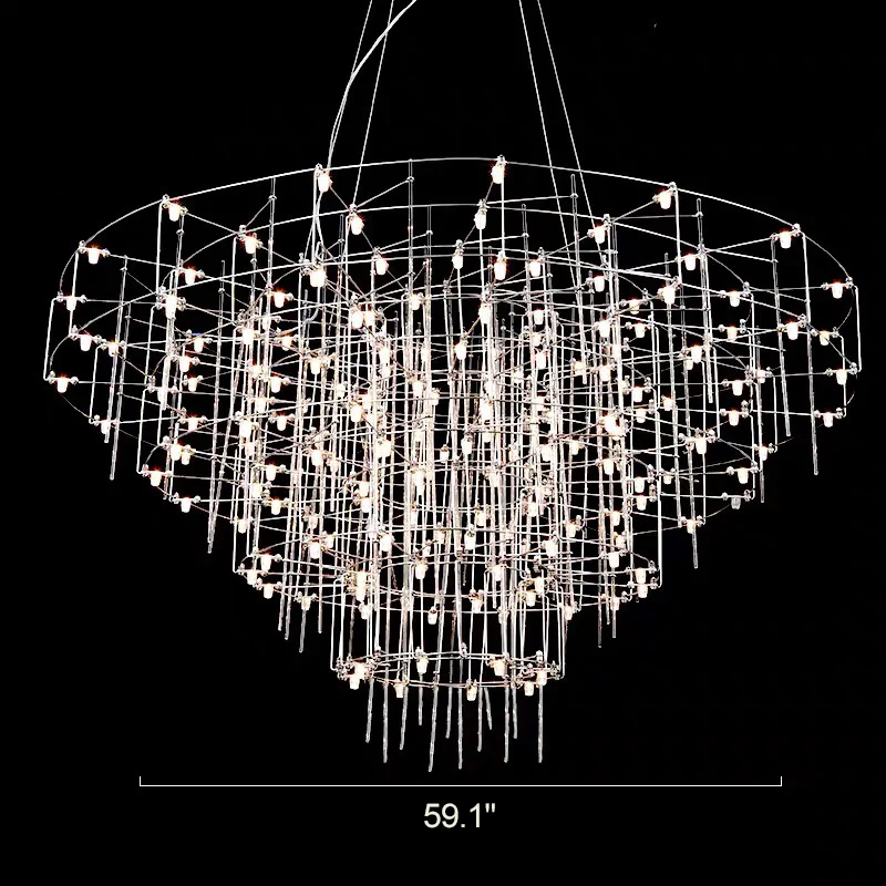WOMO Tiered Glass Rod Sculptural Chandelier-WM2199 - Image 40