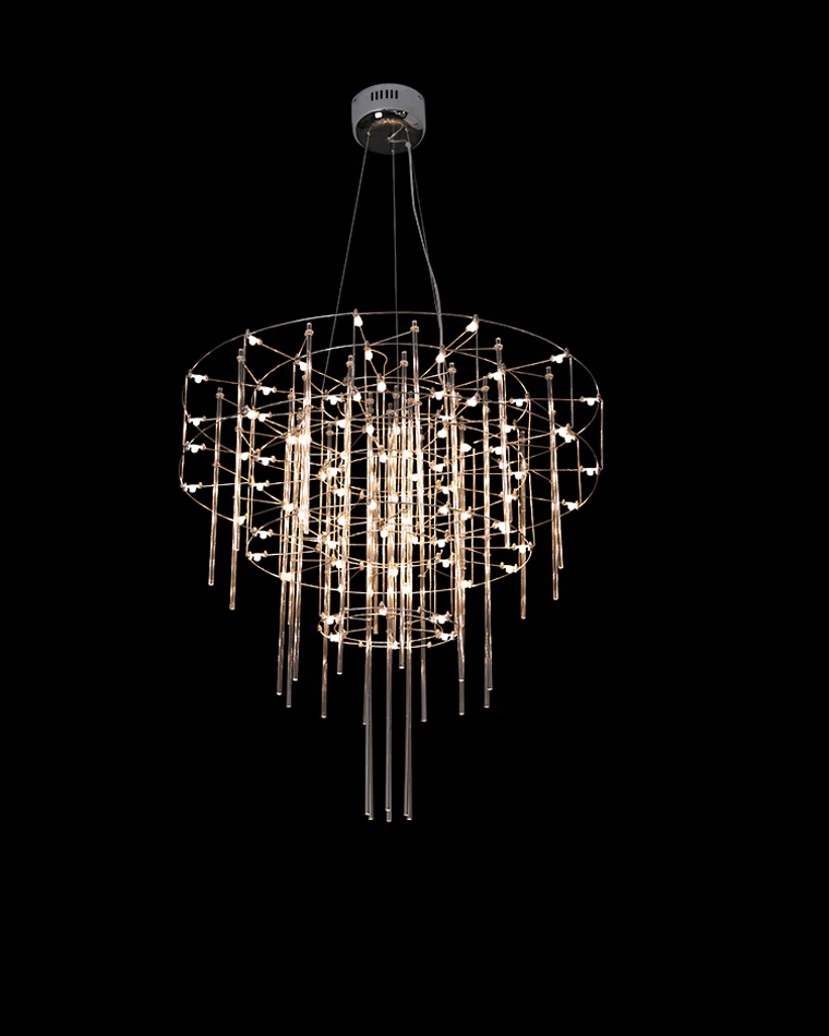 WOMO Tiered Glass Rod Sculptural Chandelier-WM2199 - Image 8