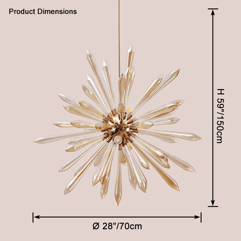 WOMO Sunburst Glass Chandelier-WM2587 - Image 12
