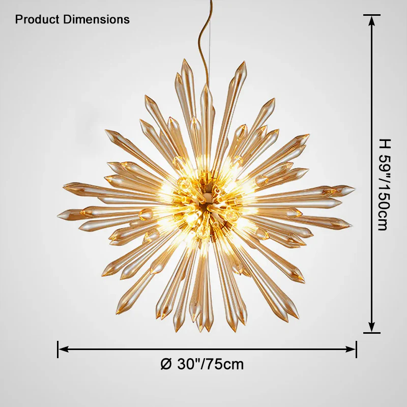 WOMO Sunburst Glass Chandelier-WM2587 - Image 14