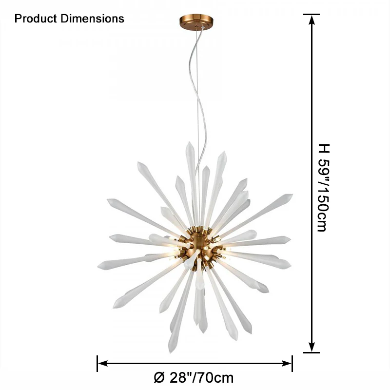 WOMO Sunburst Glass Chandelier-WM2587 - Image 16