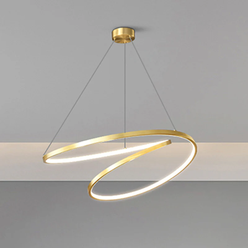 WOMO Swirl Led Brass Pendant Light-WM2354 - Image 15