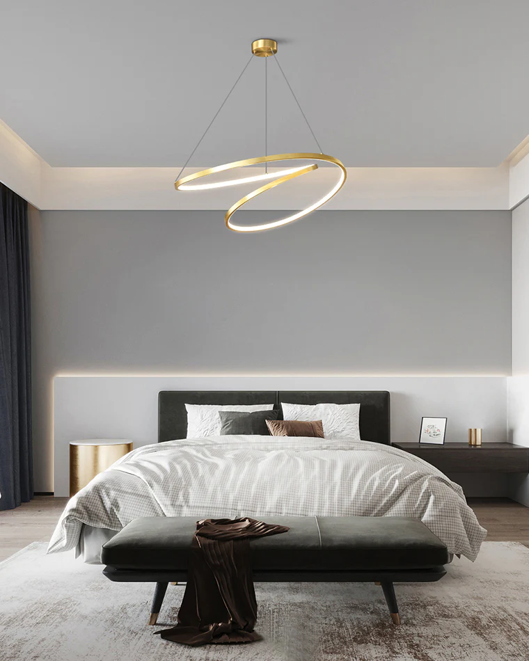 WOMO Swirl Led Brass Pendant Light-WM2354 - Image 6
