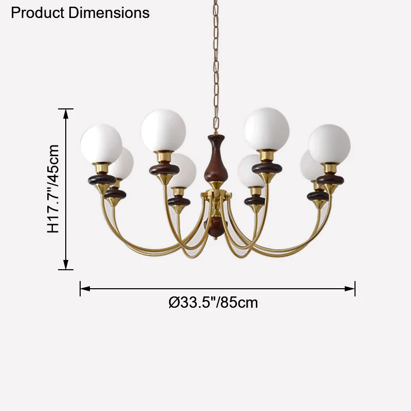 WOMO Swoop Arm Globe Chandelier-WM2378 - Image 21