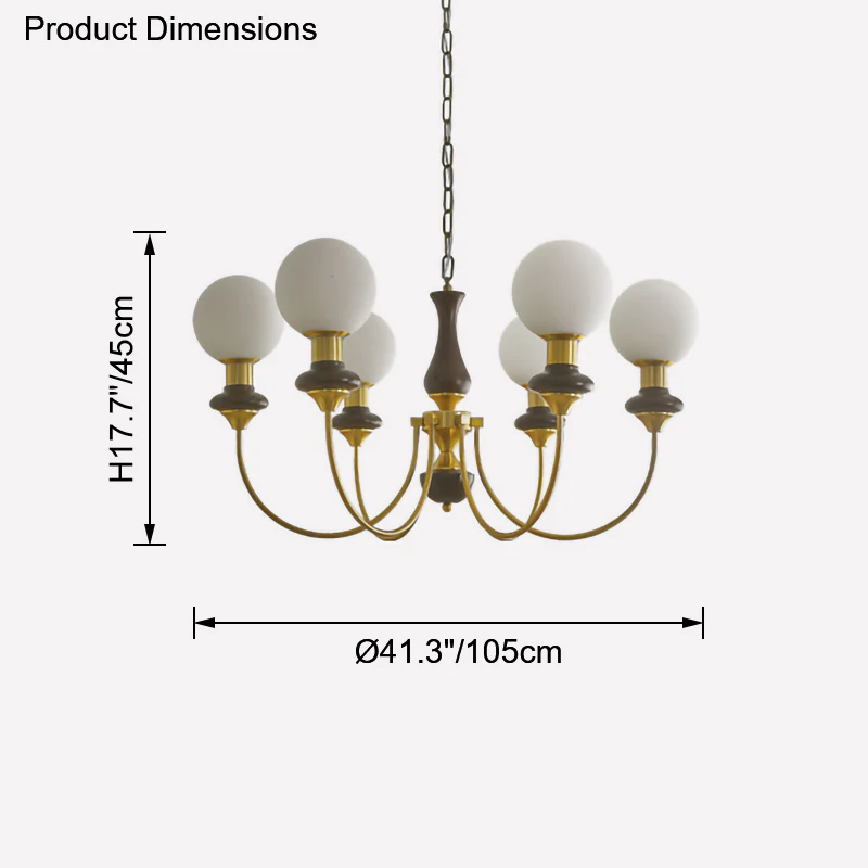 WOMO Swoop Arm Globe Chandelier-WM2378 - Image 23