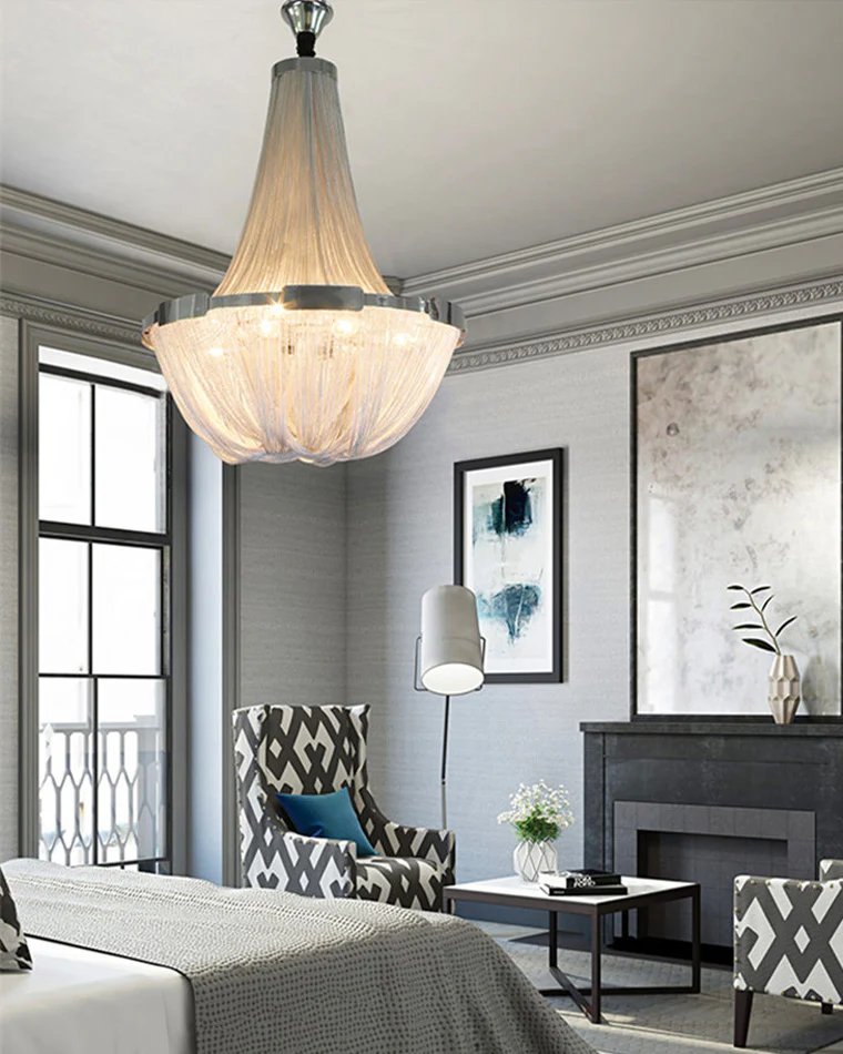 WOMO Tassel Silver Empire Chandelier-WM2096 - Image 12