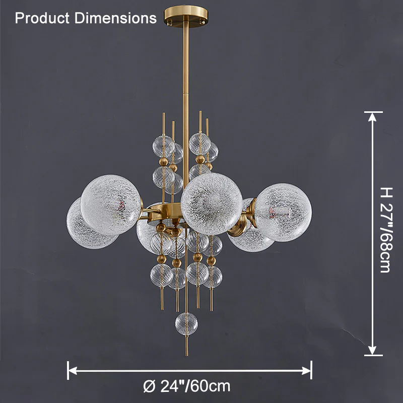 WOMO Textured Glass Bubble Chandelier-WM2769 - Image 17