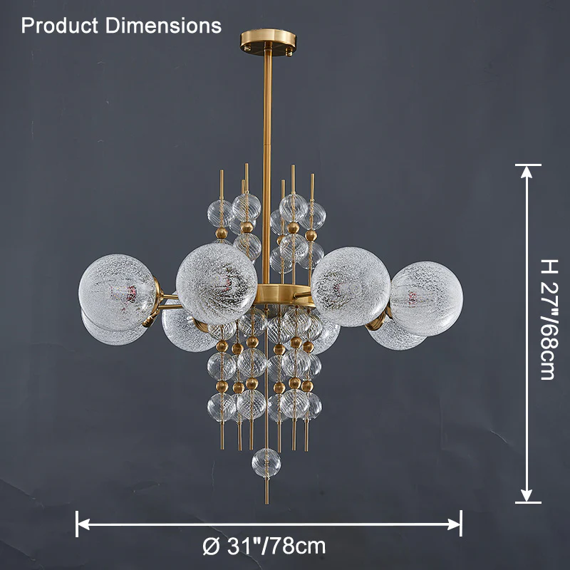 WOMO Textured Glass Bubble Chandelier-WM2769 - Image 19