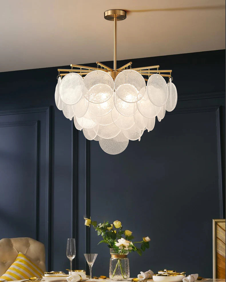 WOMO Tiered Textured Glass Cloud Chandelier-WM2005 - Image 13