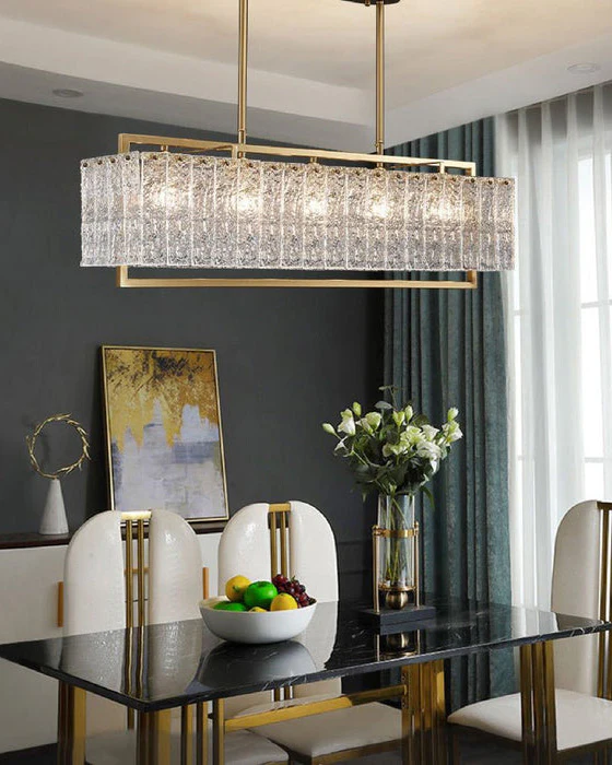 WOMO Textured Glass Linear Chandelier-WM2620 - Image 10