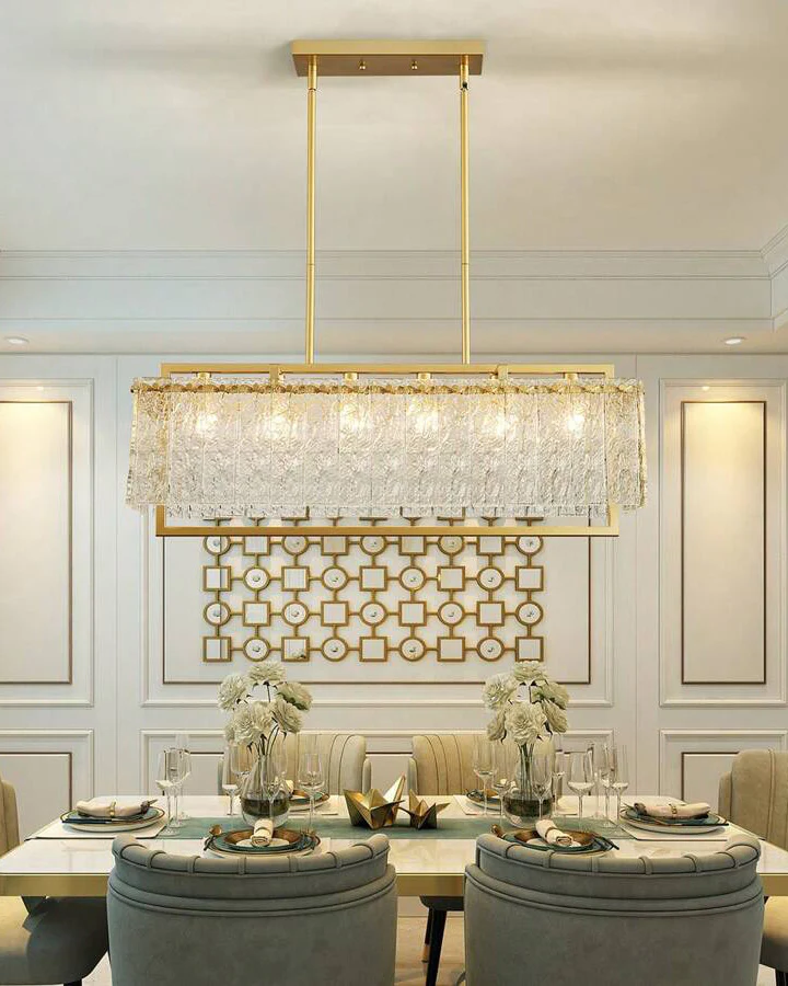 WOMO Textured Glass Linear Chandelier-WM2620 - Image 6