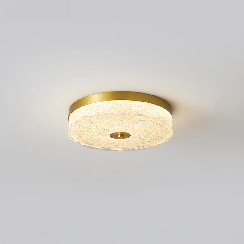 WOMO Textured Glass Round Flush Mount Ceiling Light-WM1177 - Image 7