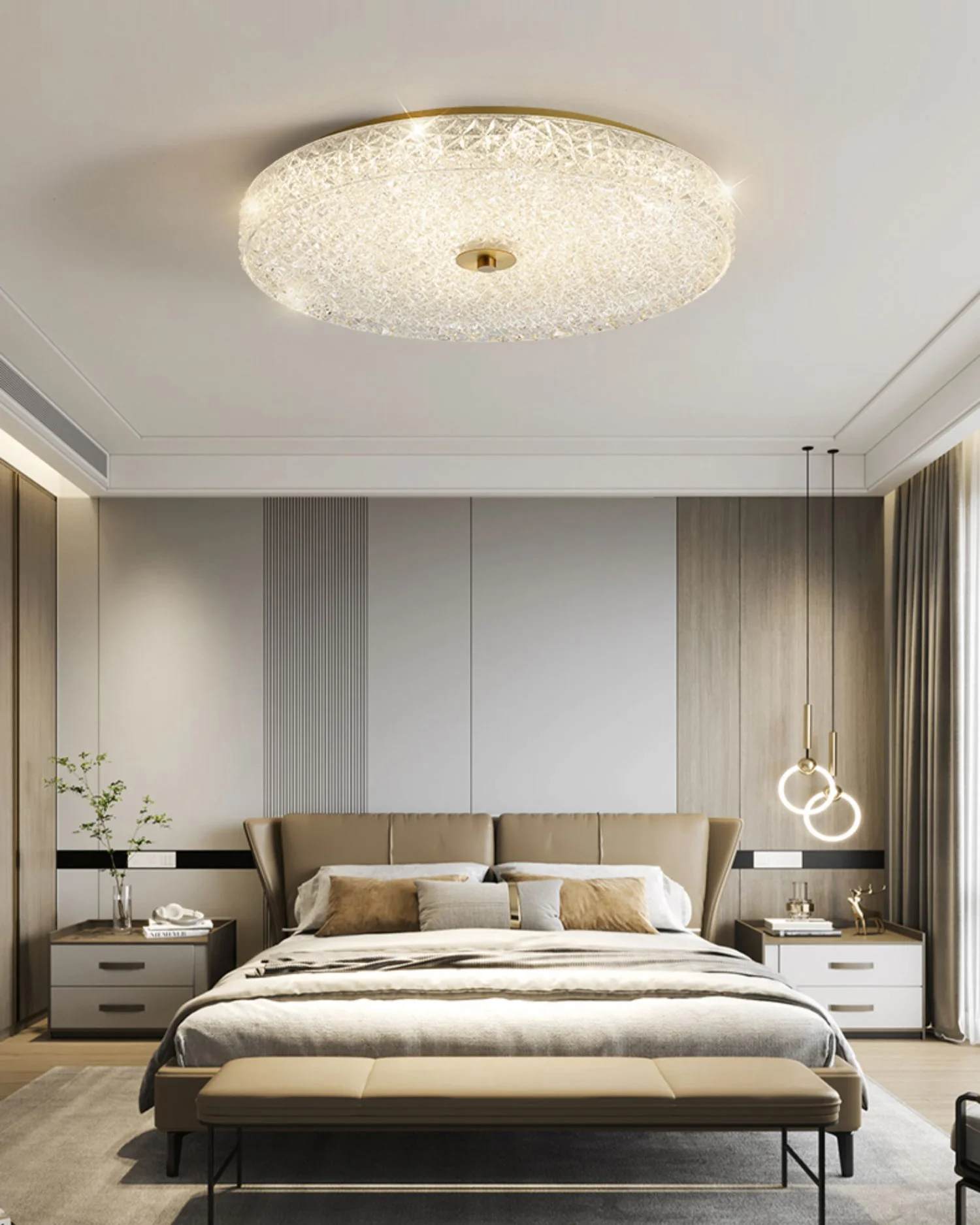 WOMO Textured Glass Round Ceiling Light-WM1179 - Image 2
