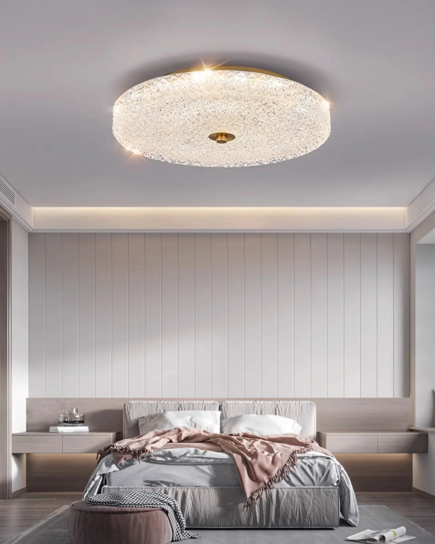 WOMO Textured Glass Round Ceiling Light-WM1179 - Image 4