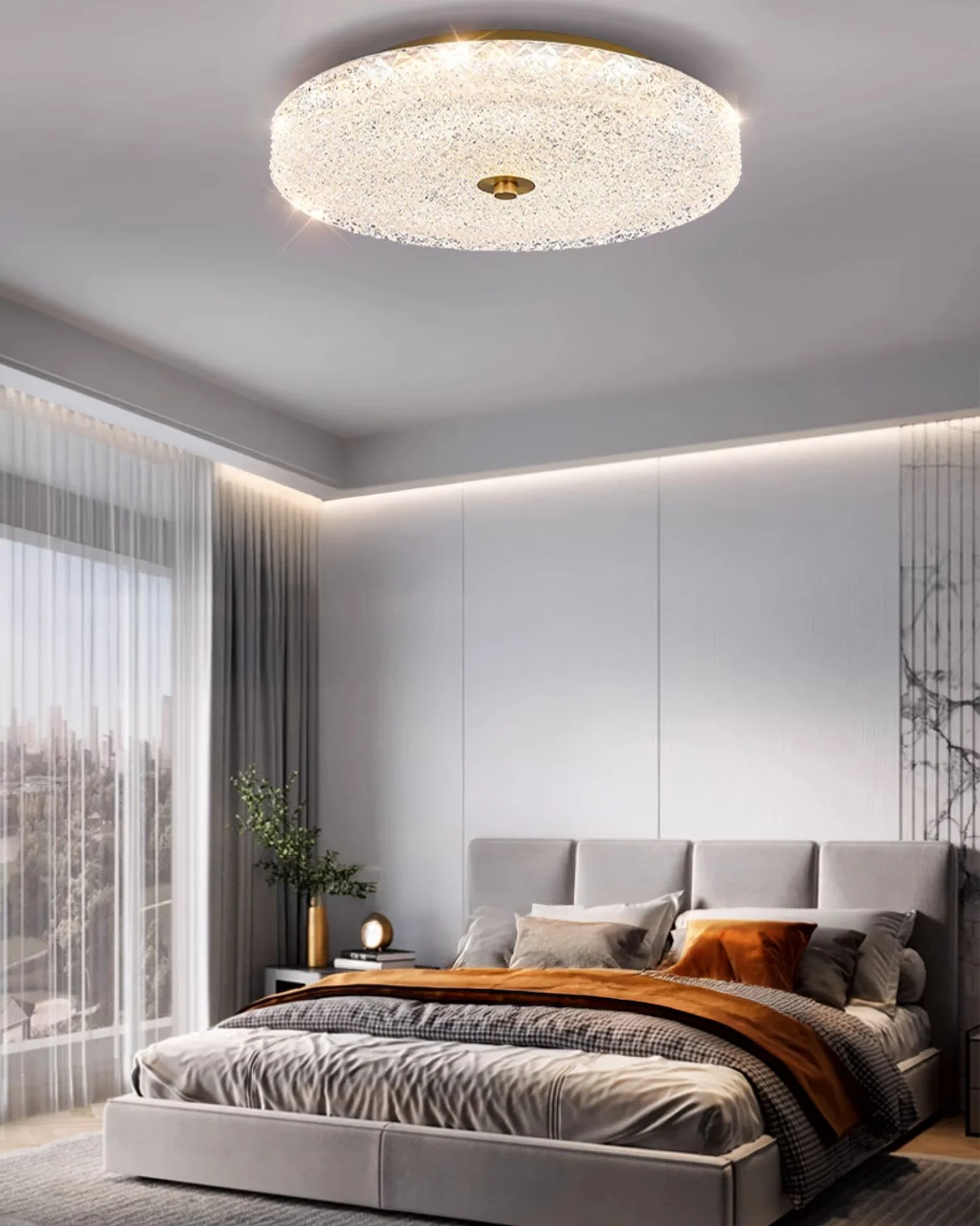 WOMO Textured Glass Round Ceiling Light-WM1179 - Image 5