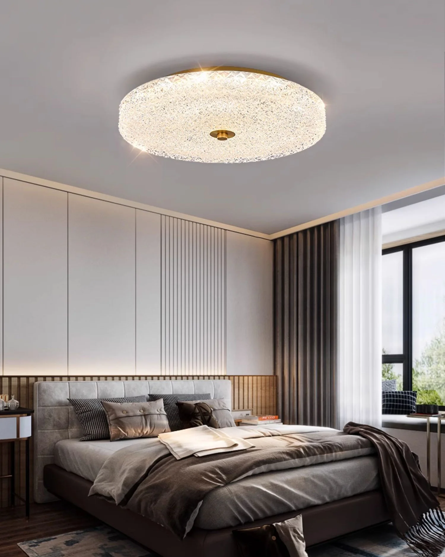 WOMO Textured Glass Round Ceiling Light-WM1179 - Image 6
