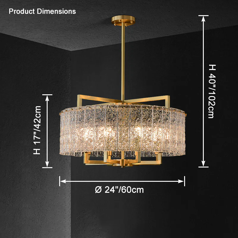 WOMO Textured Glass Round Chandelier-WM2619 - Image 14