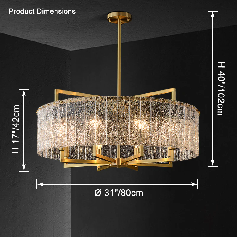 WOMO Textured Glass Round Chandelier-WM2619 - Image 16