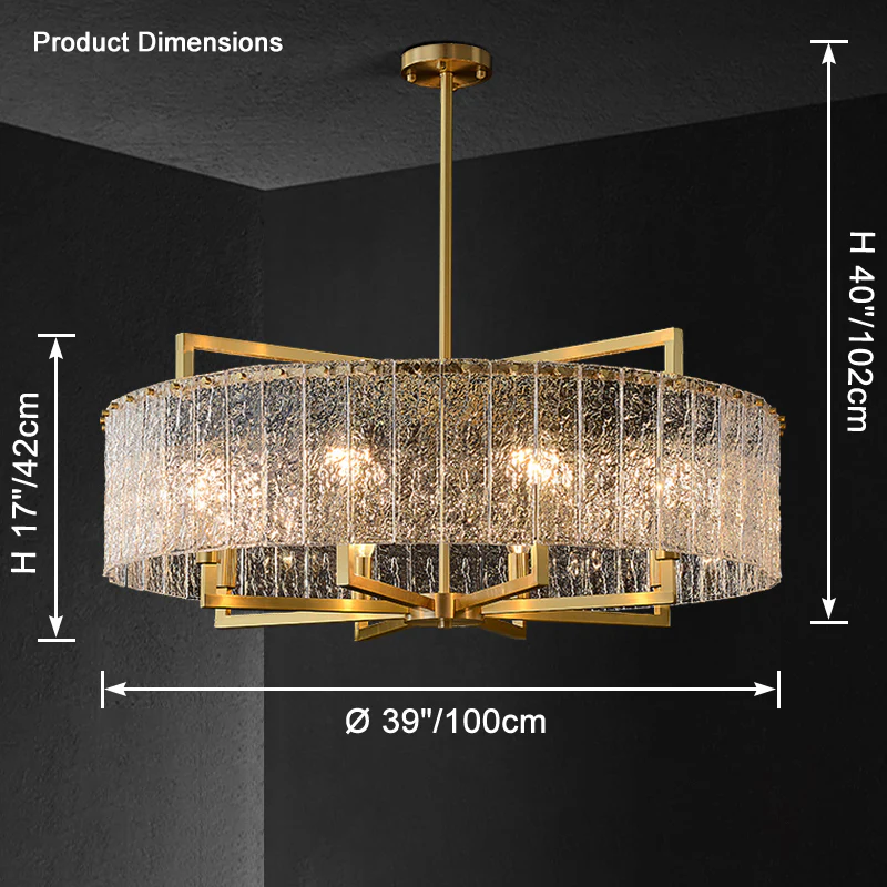 WOMO Textured Glass Round Chandelier-WM2619 - Image 18