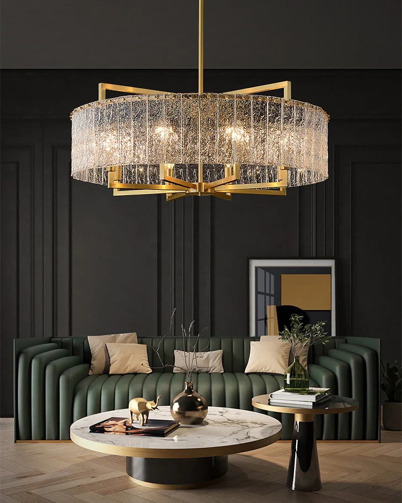 WOMO Textured Glass Round Chandelier-WM2619 - Image 2