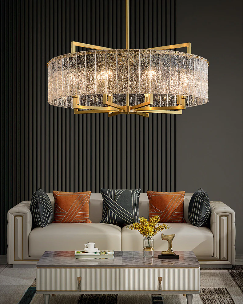 WOMO Textured Glass Round Chandelier-WM2619 - Image 4