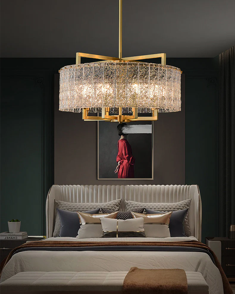 WOMO Textured Glass Round Chandelier-WM2619 - Image 5