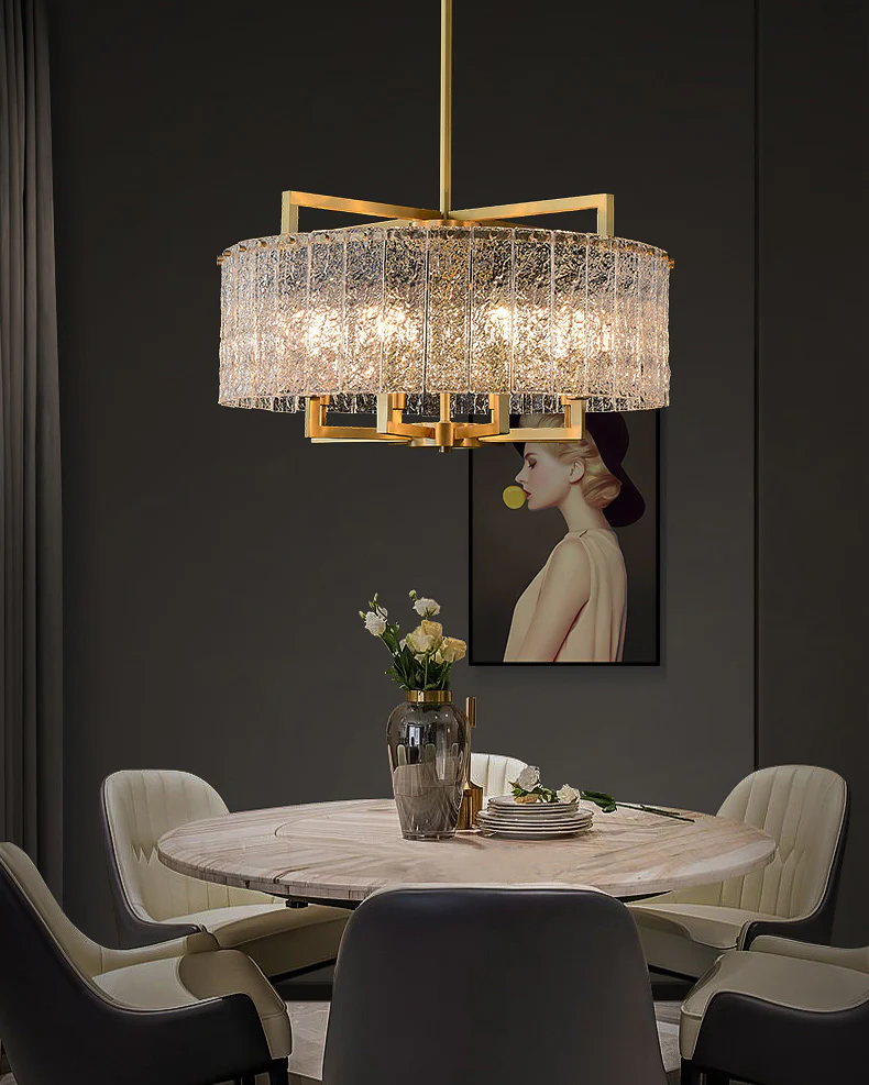 WOMO Textured Glass Round Chandelier-WM2619 - Image 6