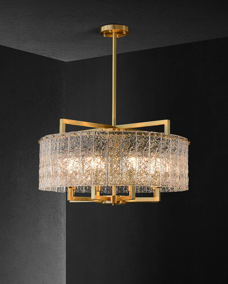 WOMO Textured Glass Round Chandelier-WM2619 - Image 9