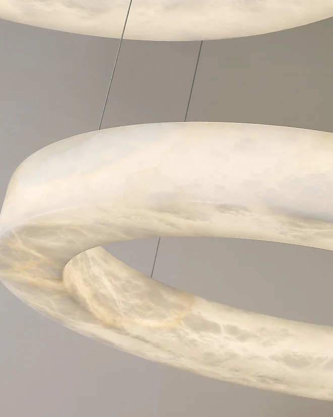 WOMO 3 Rings Alabaster Chandelier-WM2857 - Image 8