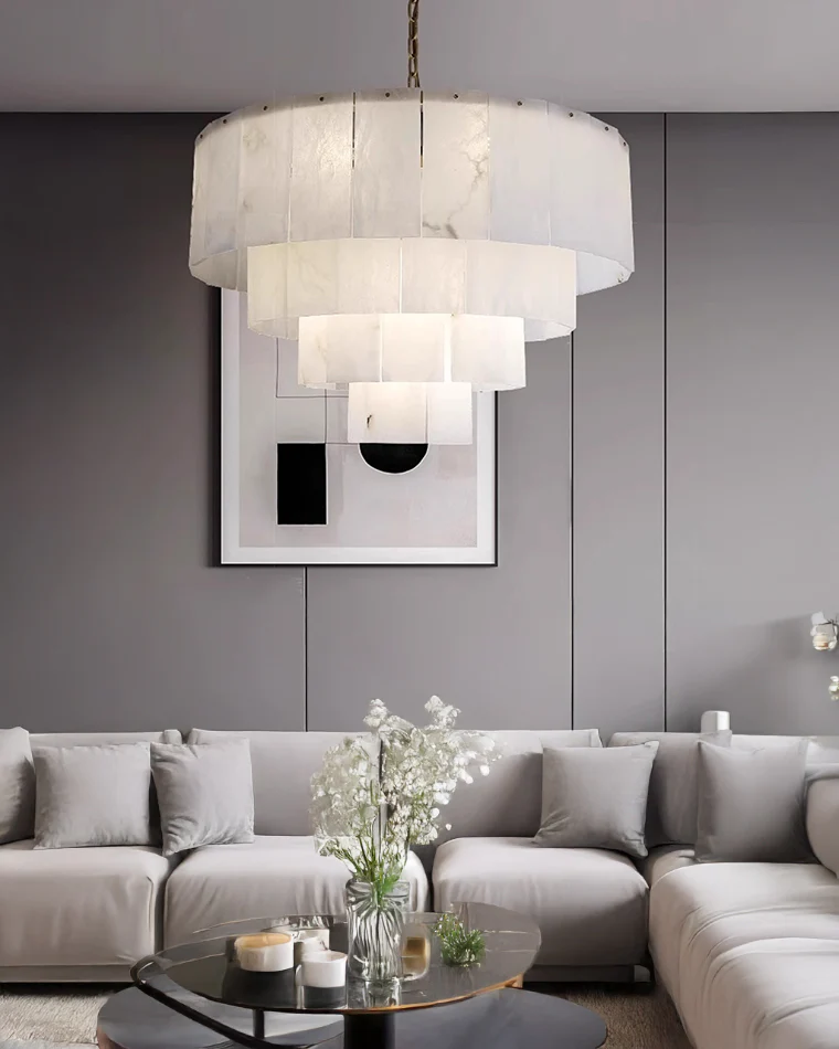 WOMO Tiered Alabaster Chandelier-WM2829 - Image 4