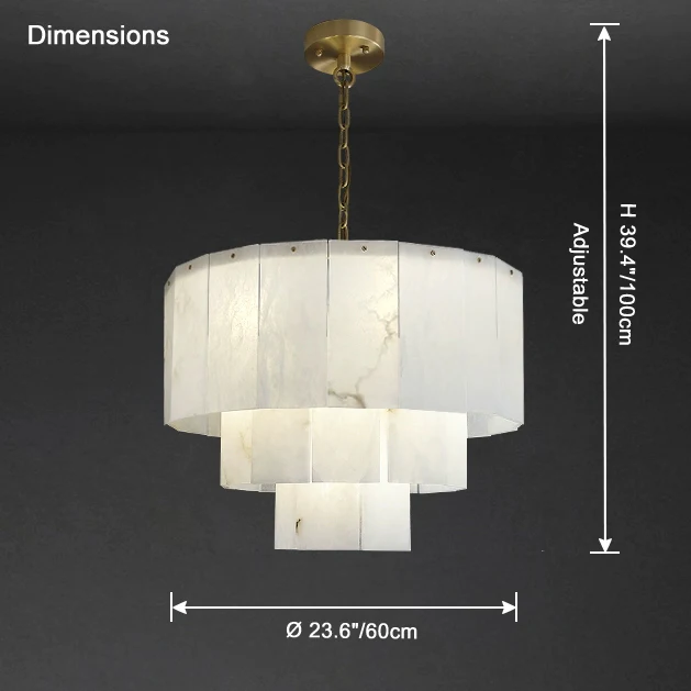 WOMO Tiered Alabaster Chandelier-WM2829 - Image 8