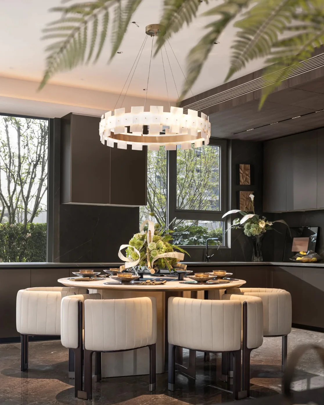 WOMO Tiered Alabaster Chandelier-WM2830 - Image 9