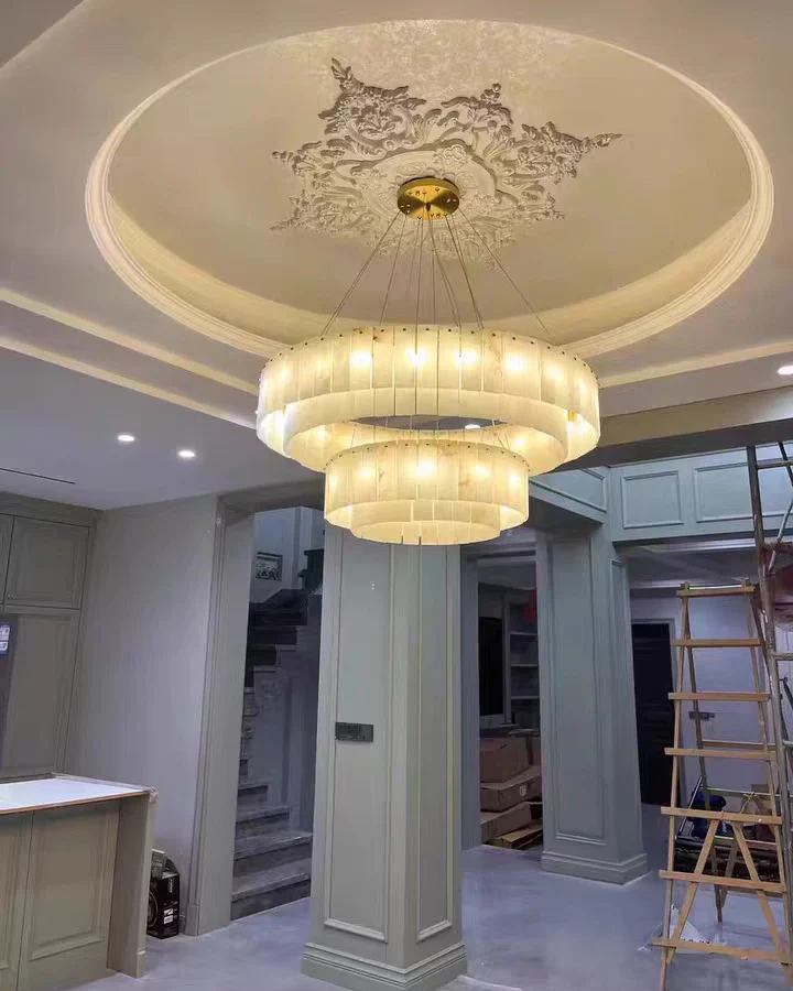 WOMO Tiered Alabaster Chandelier-WM2844 - Image 3