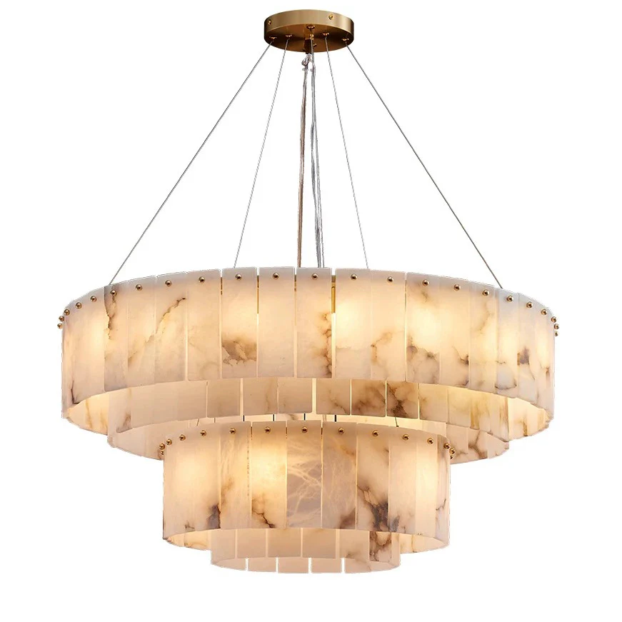 WOMO Tiered Alabaster Chandelier-WM2844 - Image 9
