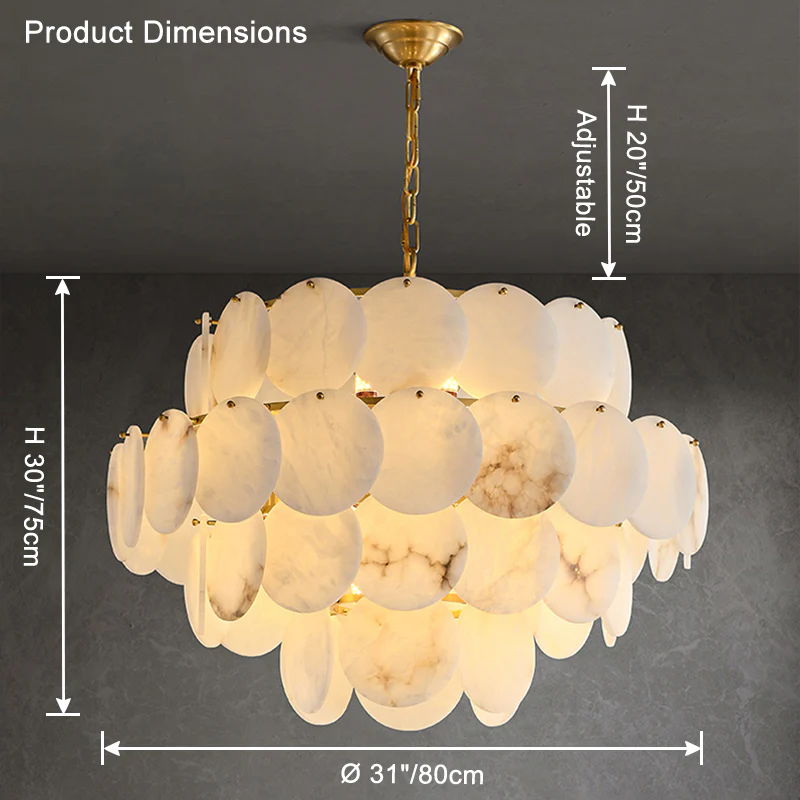 WOMO Tiered Alabaster Chandelier-WM2848 - Image 10