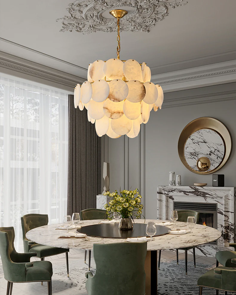 WOMO Tiered Alabaster Chandelier-WM2848 - Image 2