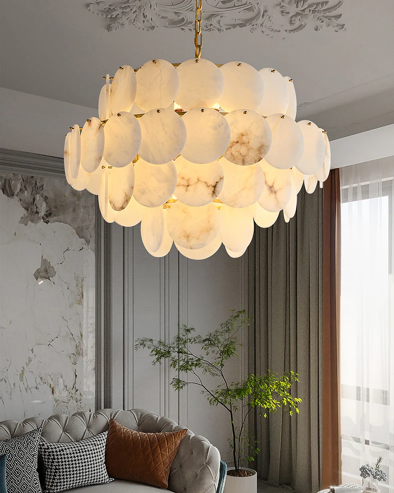 WOMO Tiered Alabaster Chandelier-WM2848 - Image 5